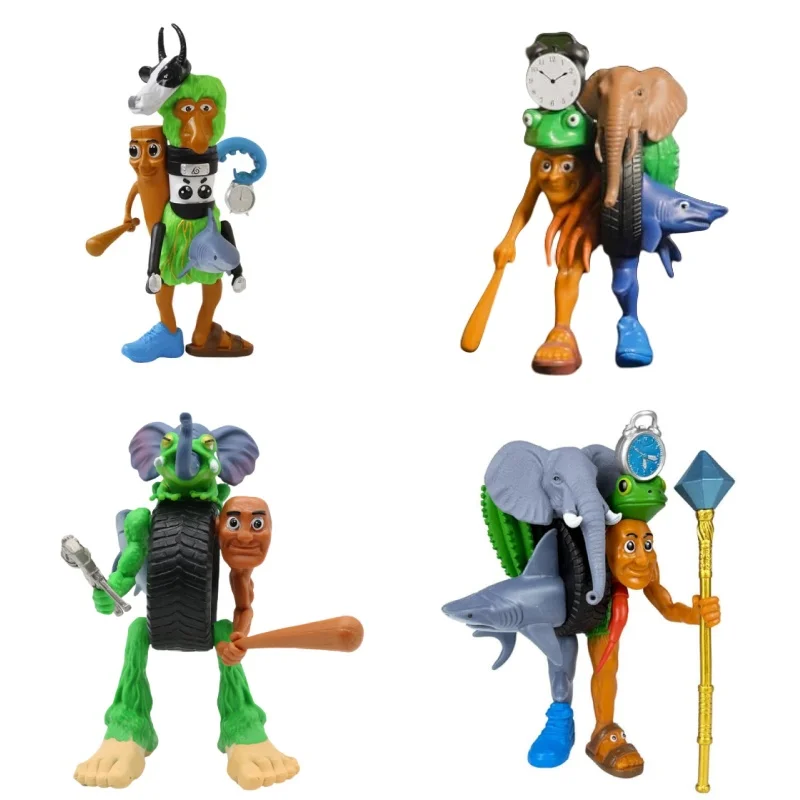 Large Italian Brainrot themed fusion animal Figure, Tung Tung Sahur fusion monster, Christmas/Black Friday/birthday fans gift