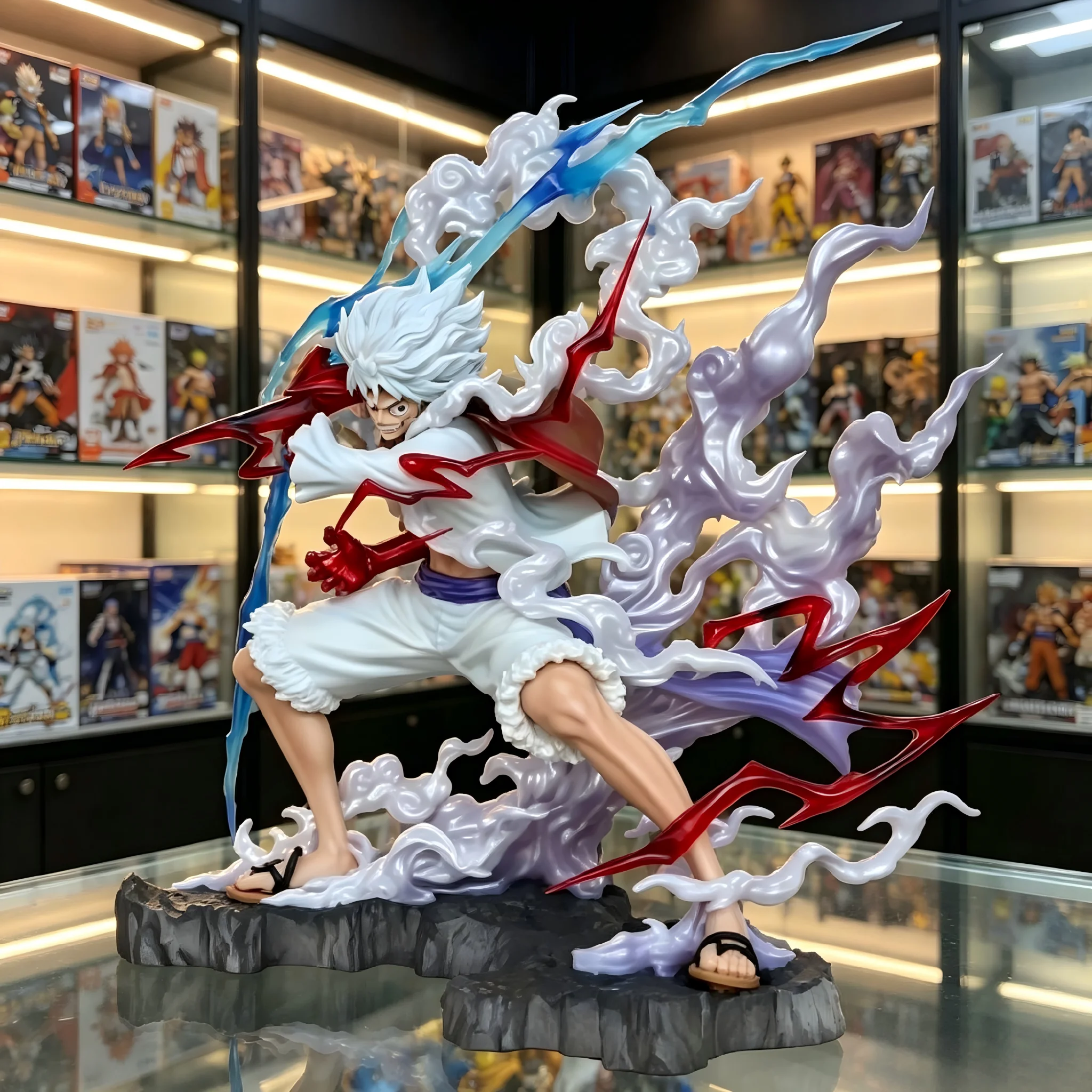 One Piece Raiden Five Gear Nica Lightning Luffy Actionfigur Modellstatue Sammlerstück Dekoration Modell Spielzeug Geschenk