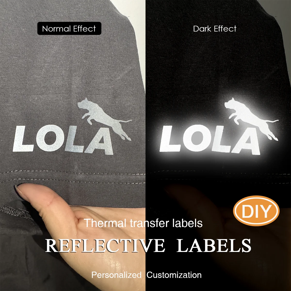 

Strong reflection Custom Pet Logo Iron On Heat transfer Stickers For Clothing Flocking Heat Transfer