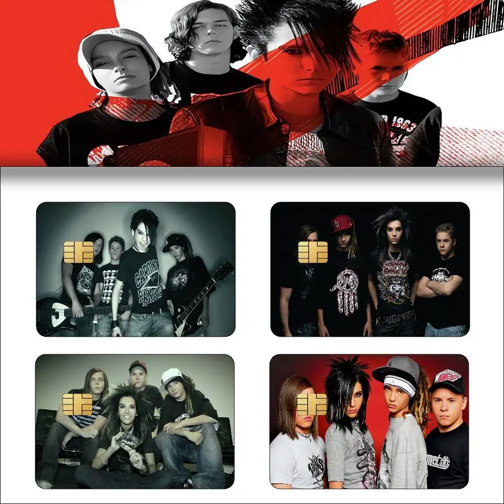 Rock Band Tokio Hotel Anime Cartoon 4pcs 1Set Skin Stickers Film Tape Case For Big Credit Debit Card Front Side