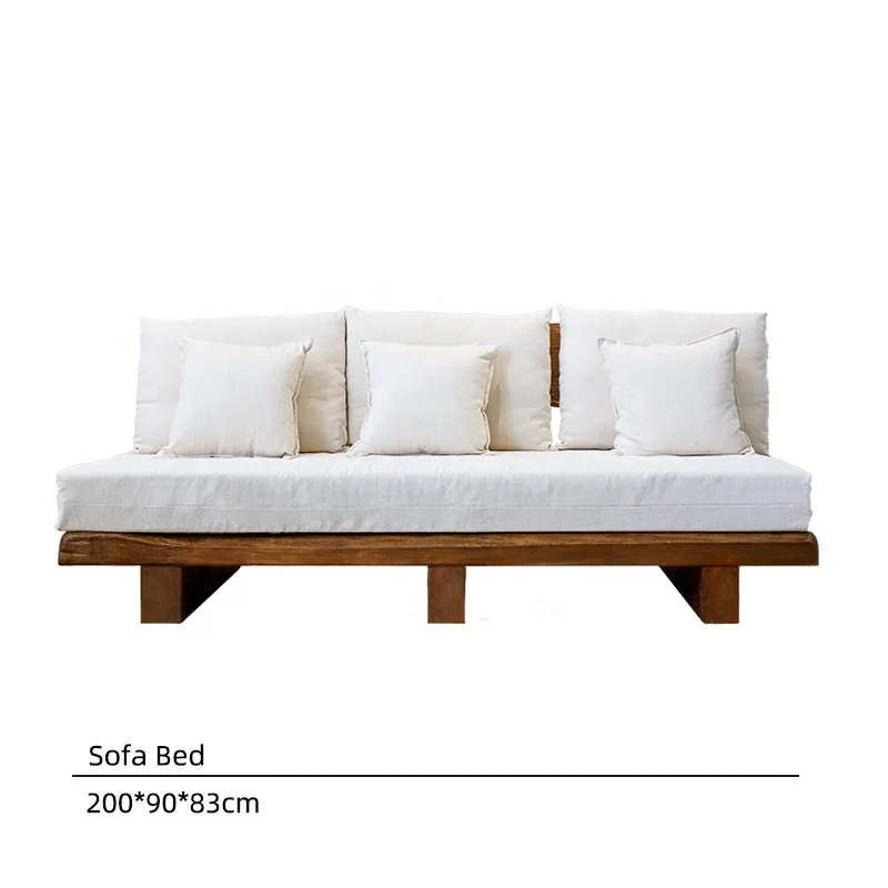 Solid Wood Square For Living Room Outdoor Hotel Use //Wabi Sabi Style Modern Soft Fabric Sofa Bed 3 Seater