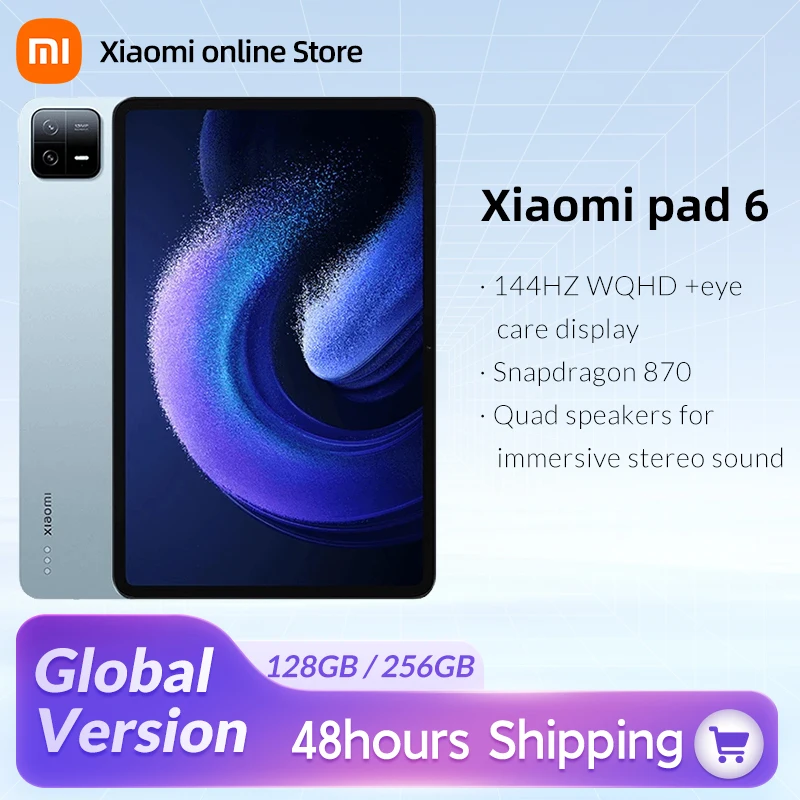 Global vesion Xiaomi Pad 6 Snapdragon 870 128GB / 256GB ROM 144Hz WQHD+ 11