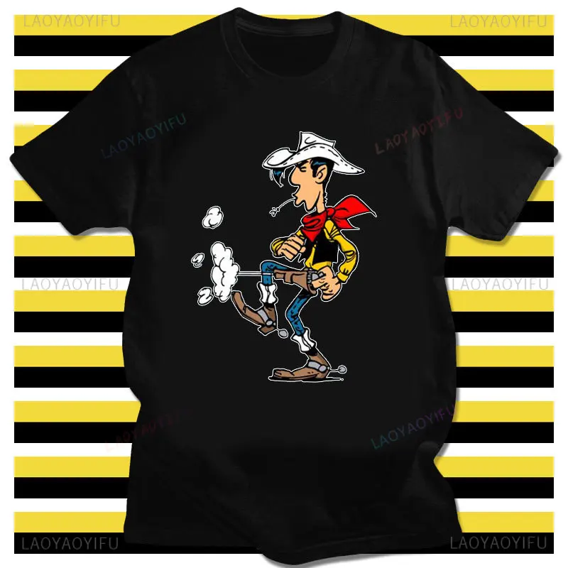 Dalton Brothers Lucky Luke Comics Essential Tshirt Men Summer Cotton T Shirt Casual Creativity Male Short-sleev Print Tee Shirt