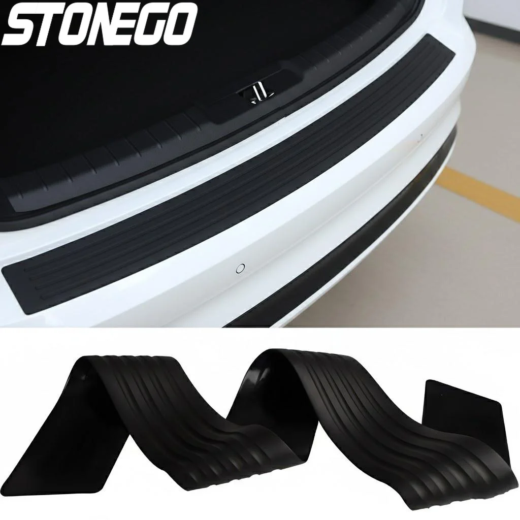 

External Decoration Rubber Strip Car Trunk Crash Proof Rubber Trim Cover Strip Rear Bumper Guard Protection 90cm/104cm