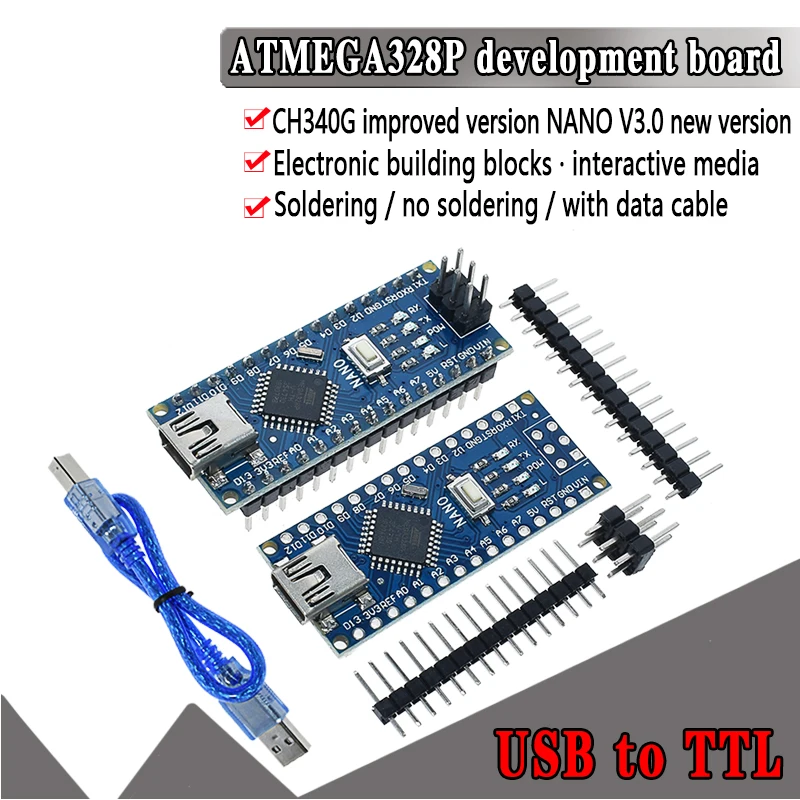 Arduino Nano 3.0 Atmega328 Controller scheda compatibile modulo scheda di sviluppo PCB senza USB V3.0