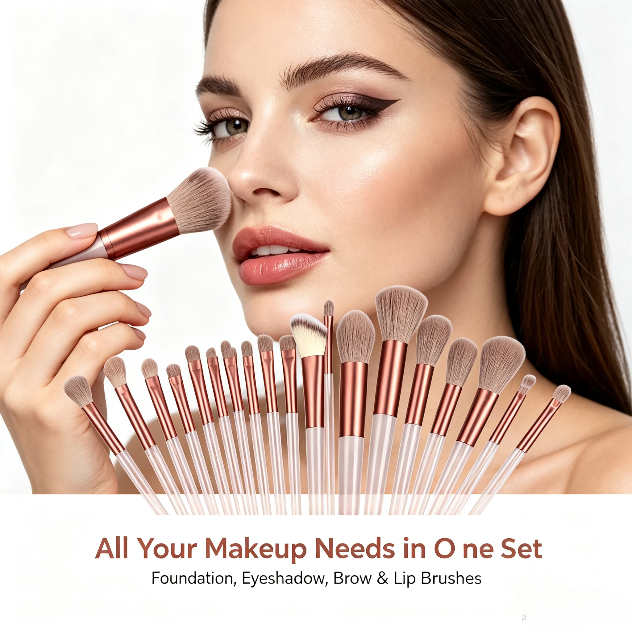 Professional Soft Fluffy Makeup Brush Set, Vegan Synthetic Foundation Powder Eyeshadow Kabuki Blending Brushes, Beauty Gift