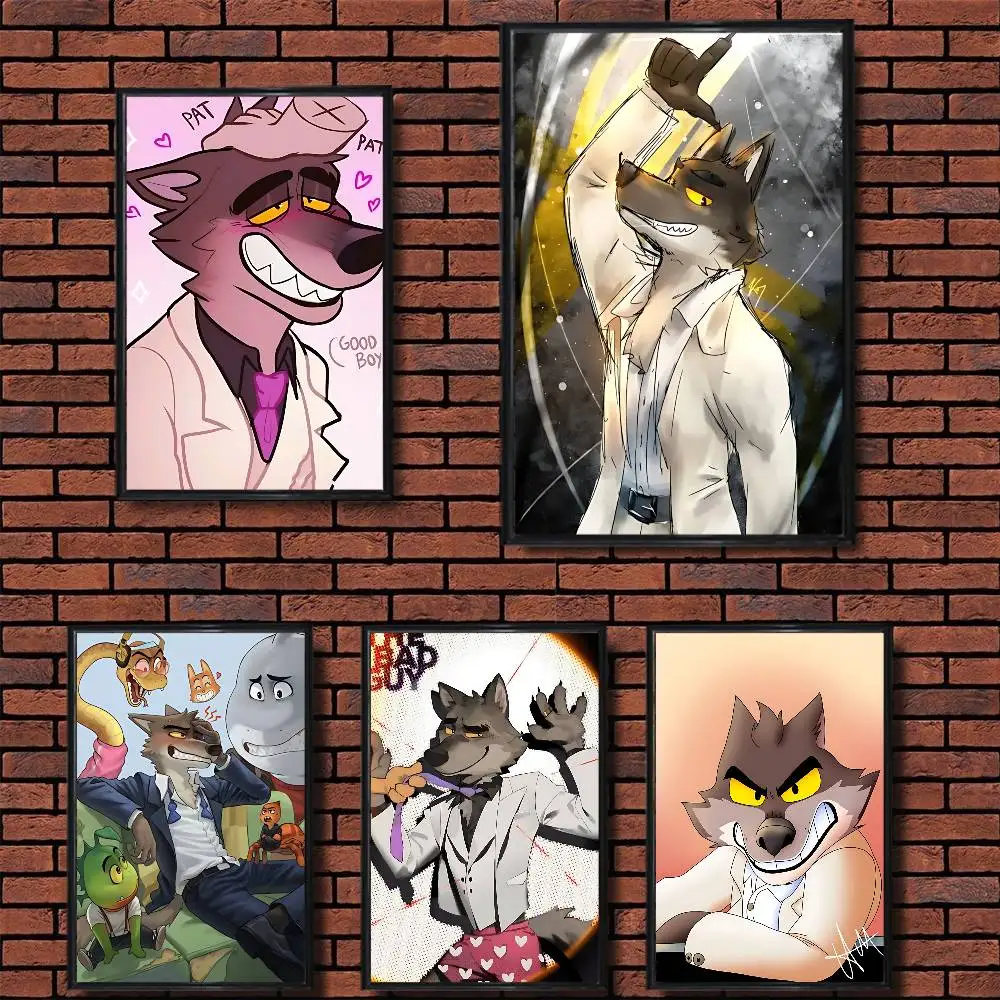 

cute Wolf cool Bad Guys Poster Prints Wall Art Painting Picture Gift Living Room Bar Restaurant Dec Sticker Large