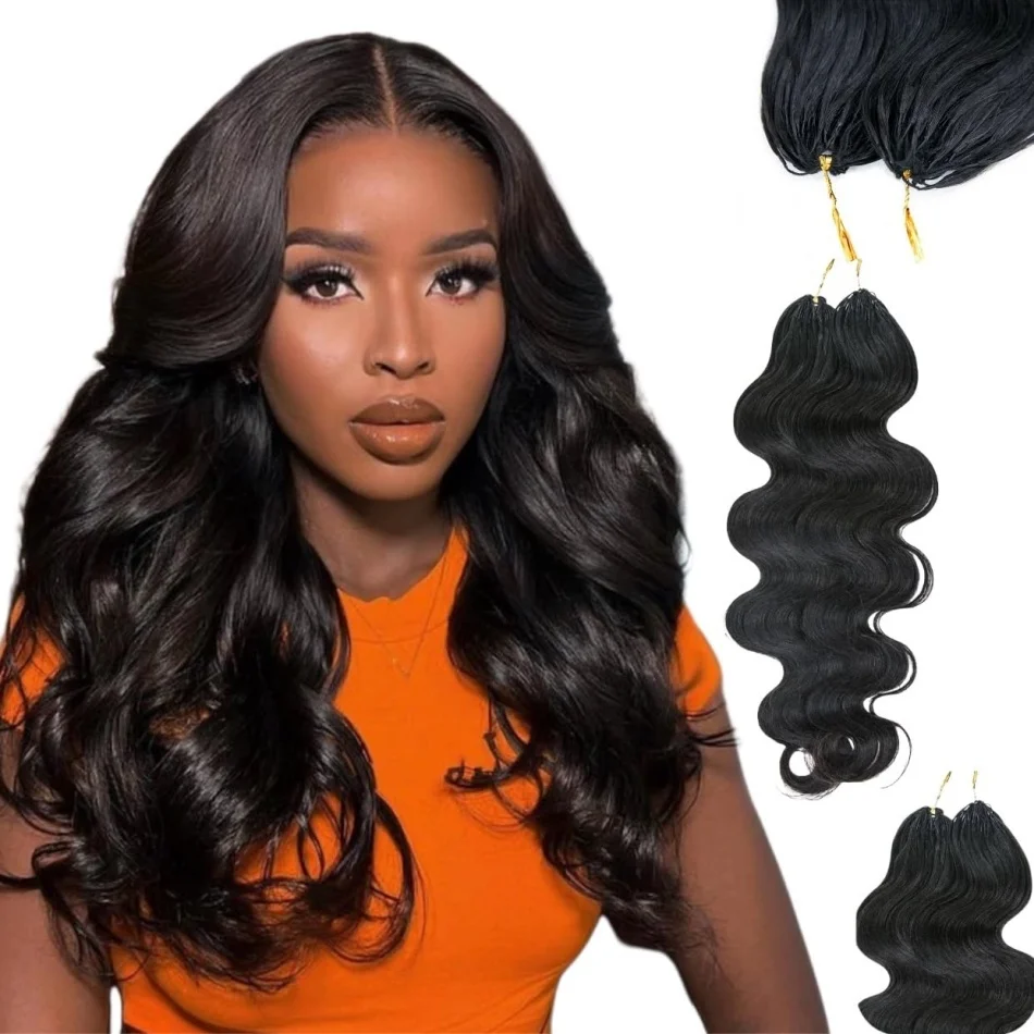 

Натуральные волосы Body Wave для афроплетения, предварительно разделенные, невидимые кудри, легкая установка, без узлов, невесомые, мелкие спирали