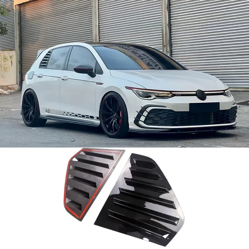 For VW Golf 8 GTI GTD R R-Line TSI TDI 2020-2-24 Car Styling Rear Window Louvers Triangle Shutter Decoration Cover Sticker Trim