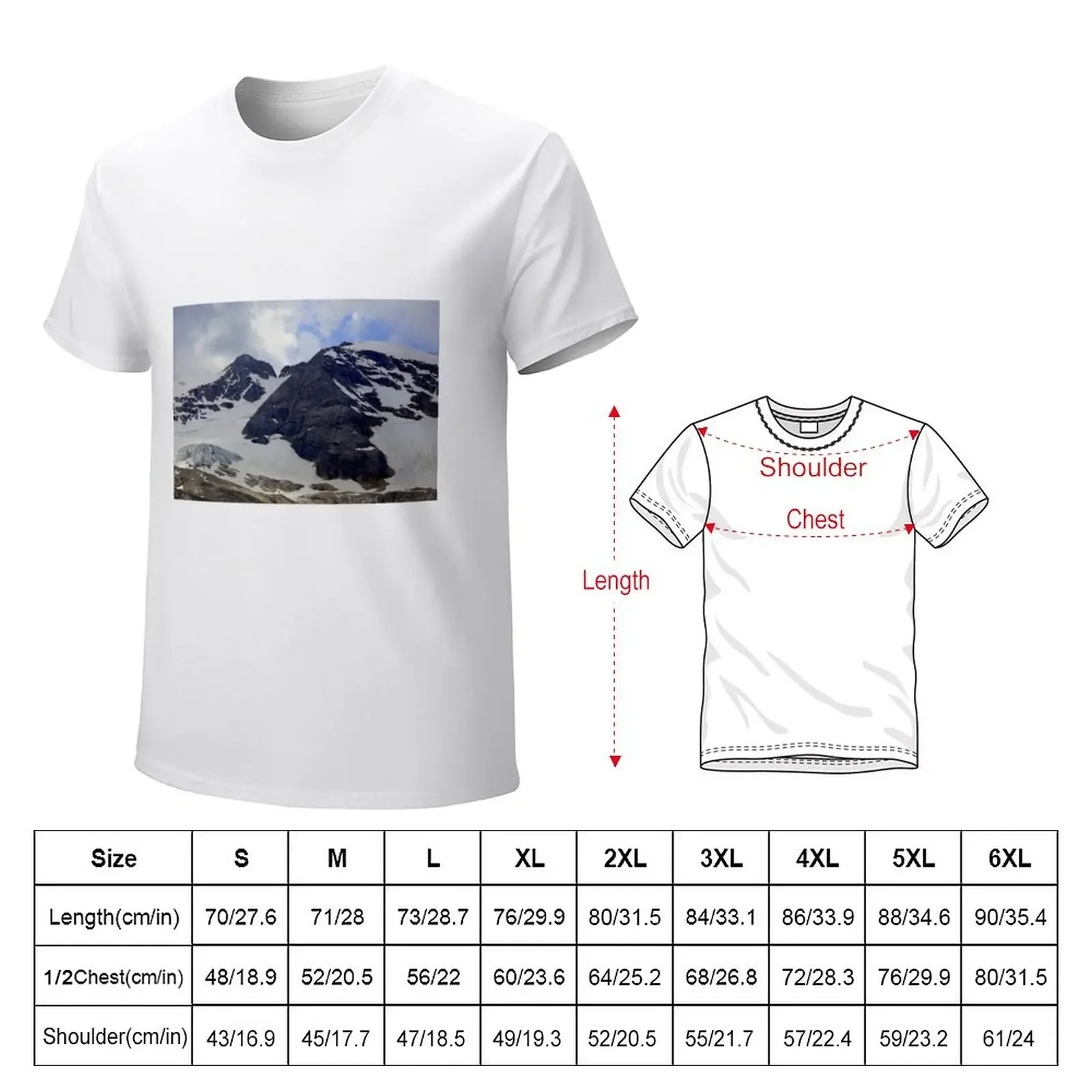 View of the Marmolada Glacier T-Shirt korean fashion boys animal print sweat shirts, men tees summer tops Men's clothing