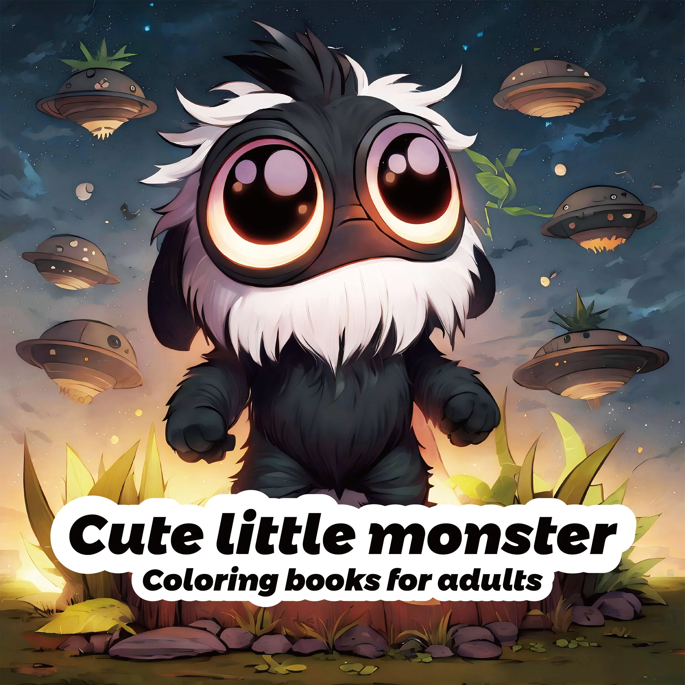 Adults with Simple Decompression Cute Doodle Little Monster Coloring Book Perfect Gift for Parties and Birthdays ﻿