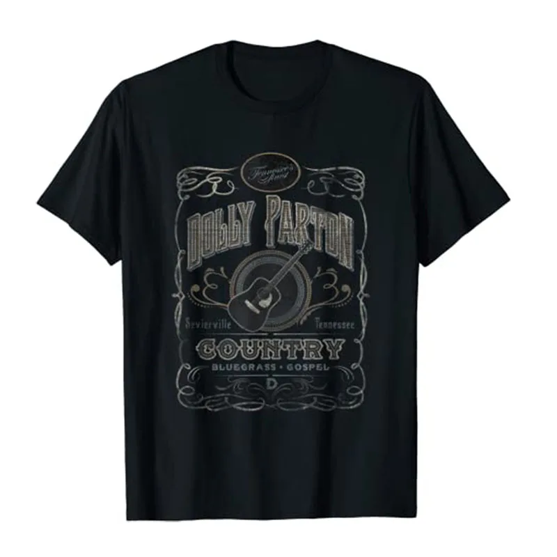 Dolly Parton Whiskey Label Drunk T Shirt Drinking Lover Graphic Tee Tops Vintage Style Country Music Tee Short Sleeve Blouses