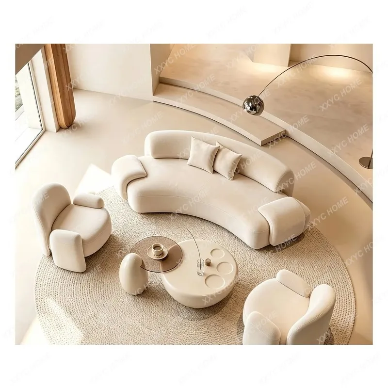 XX cream wind arc special-shaped hall reception hotel sales office meeting sofa