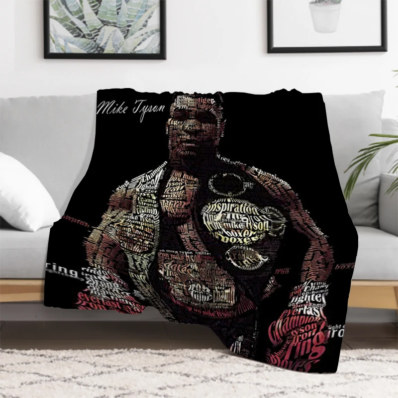 Plush Boxing Champion Mike Tyson Blanket Plaid on the Sofa Blankets and Throws Microfiber Bedding Furry Bedspread Bed Throw Knee