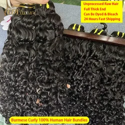 Burmese Curly Raw Virgin Hair Bundles Thick 100% Unprocessed Human Hair Extensions Vietnamese Hair Wavy Bouncy Curly Double Weft