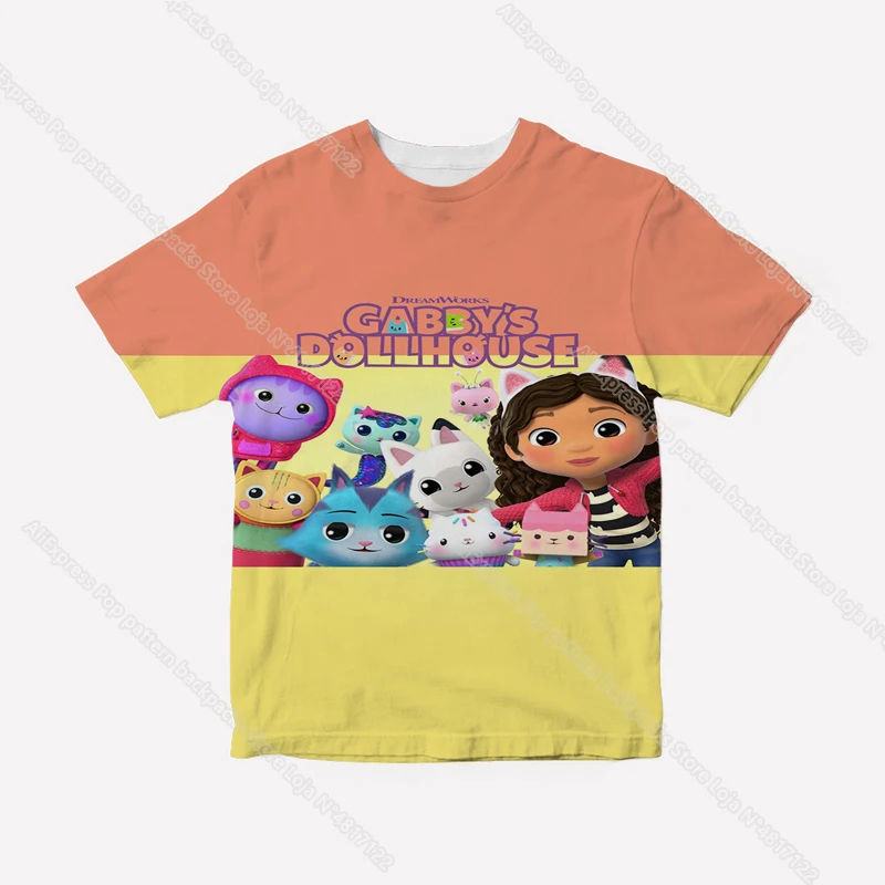 Cartoon Gabby Puppenhaus T Shirt Baby Kleinkind Kleidung 3D Druck Gabby Katzen Kinder Schöne Kleidung T Kinder Kleidung Junge Mädchen