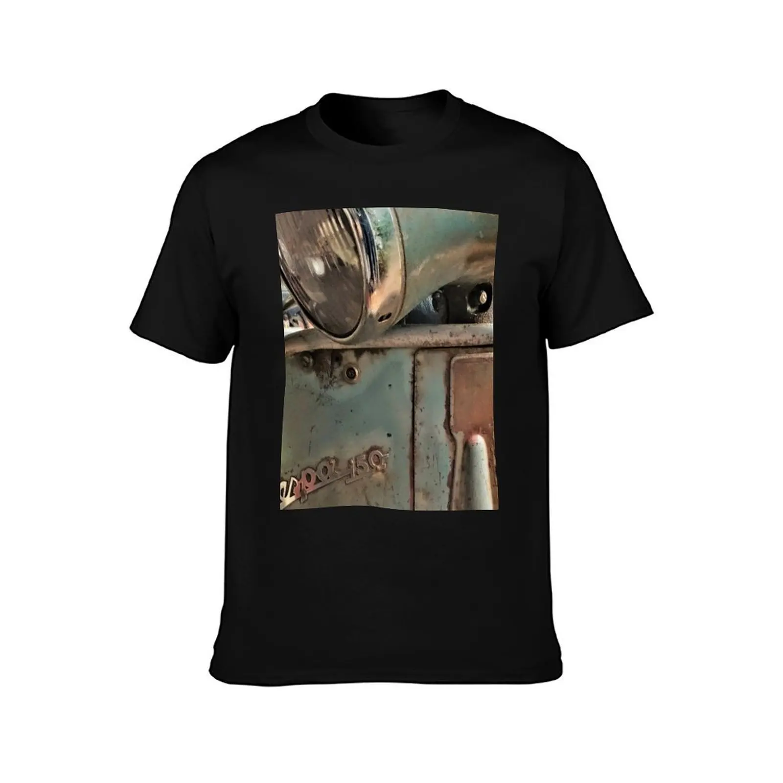 Detail of Vintage Scooter Patina and Rust T-Shirt Regular Fit Plain Tee Shirt T-Shirt