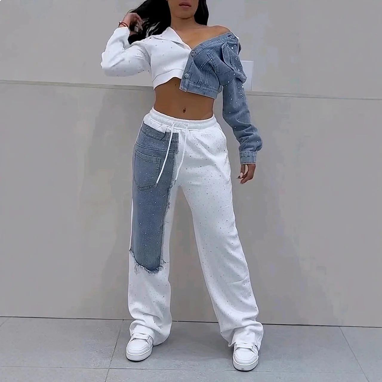 Fashion Jumpsuit Sets Women 2 Piece Matching Set Spring Summer Casual Overall Playsuit Outfit