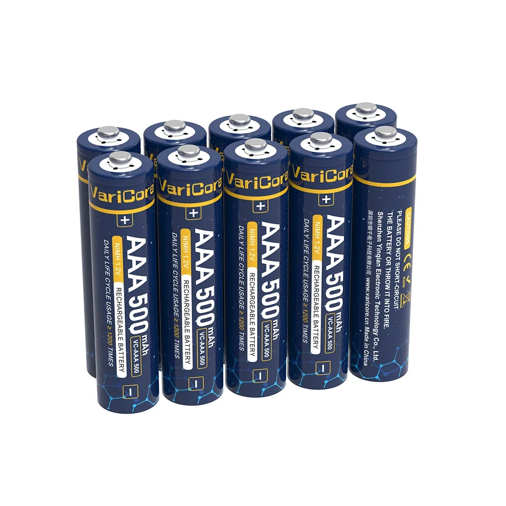 4 個/カード VariCore 1.2V AAA 500mAh ニッケル水素電池充電式バッテリー懐中電灯、おもちゃ、リモコン用