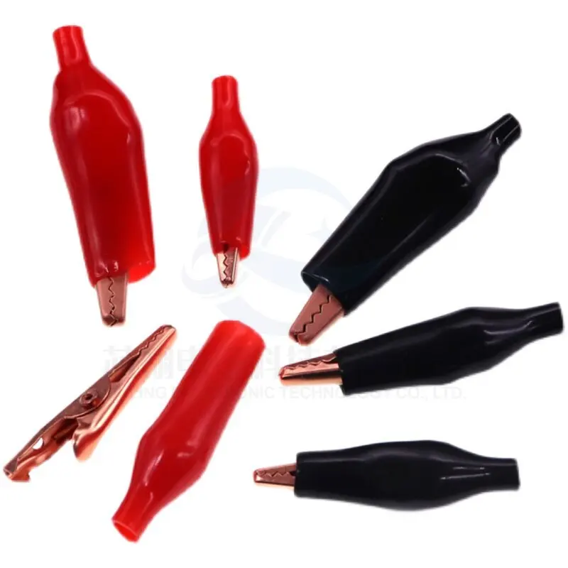 10pcs Insulated Crocodile Clips Electrical Battery Connectors  Alligator Test Clips For Stereo Application Power Terminal