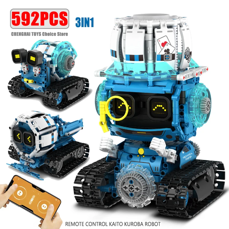 Technical Intelligent 3-in-1 Robot APP Remote Control Bricks Building Blocks Programming Toys For Adults Gift Educational Set