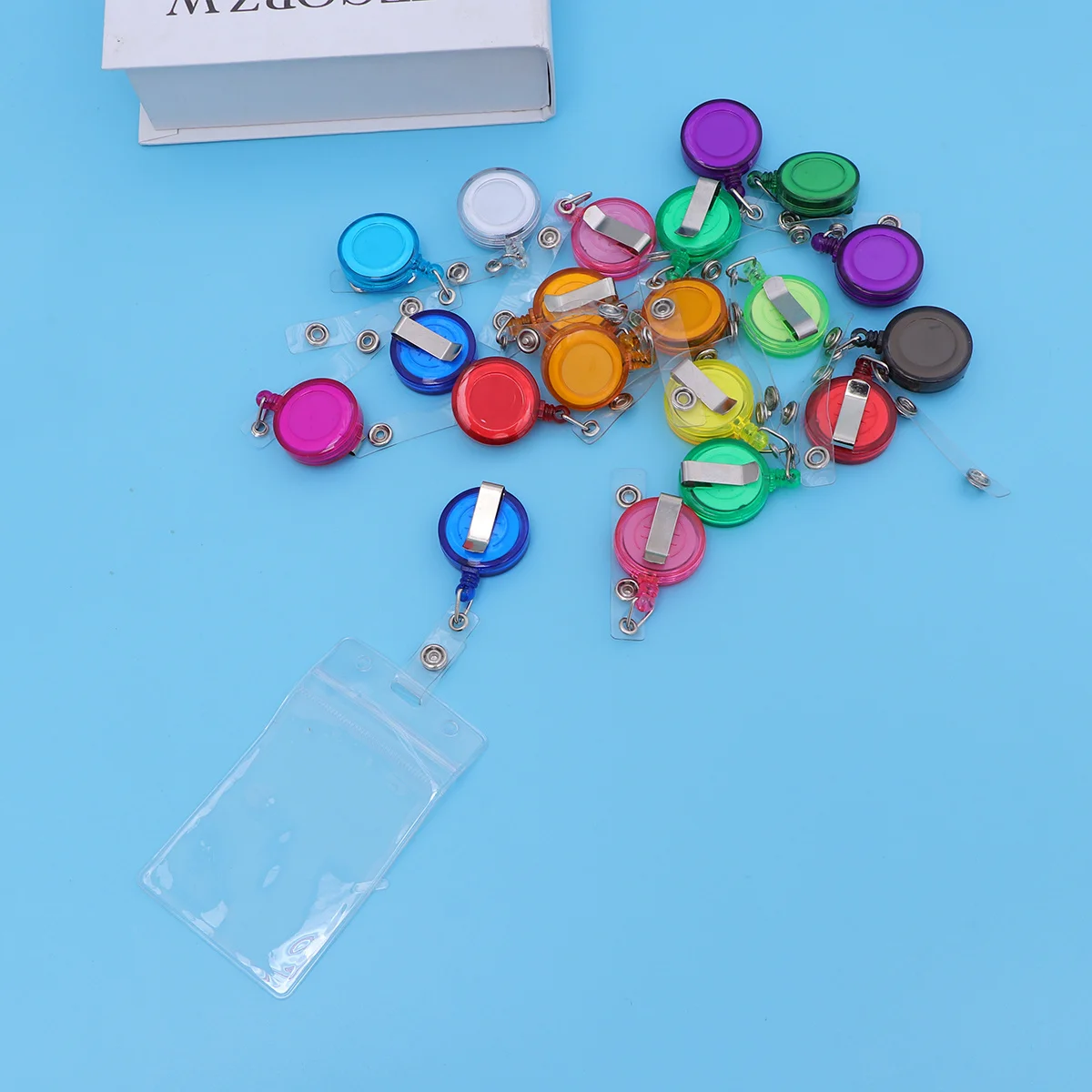 

20Pcs Retractable Badge Reel Id Holder Clip with Case for Name Tags Cards Keys Office Staff Nurses Students Business Events
