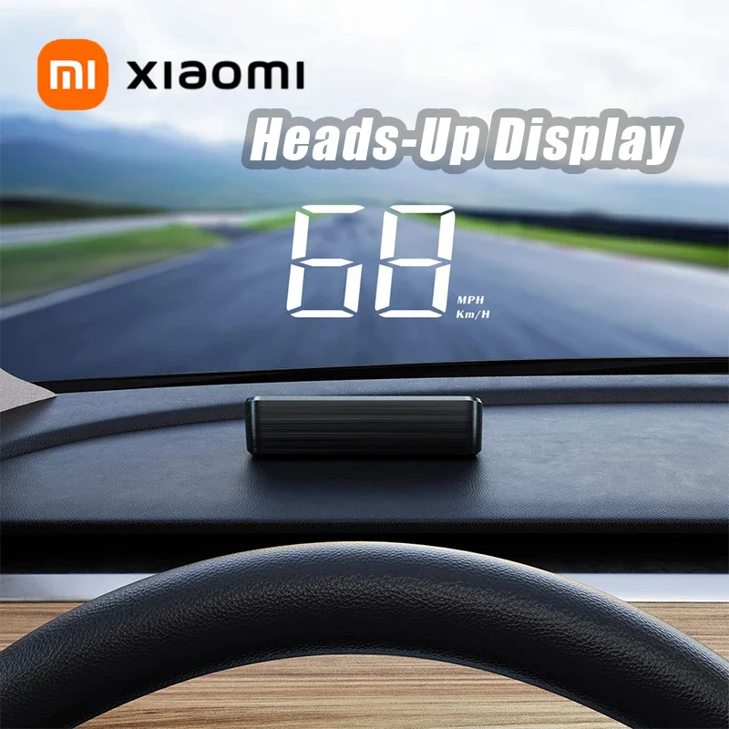 عداد سرعة السيارة Xiaomi HUD GPS HeadUp Display مقياس السرعة الرقمي للزجاج الأمامي للمركبات وإكسسوارات إلكترونيات السيارات