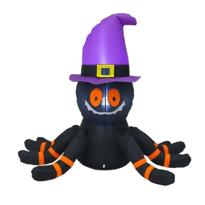 RTS Halloween Giant Scary Spider 4ft Inflatable Outdoor LED Lighted Spooky Glowing Yard Decoration /CE Certified Blower 210D