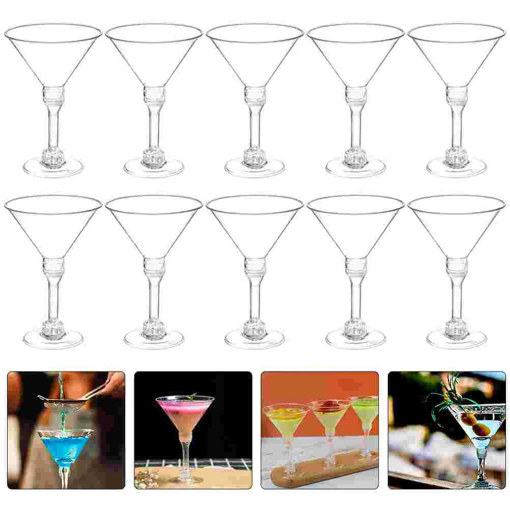 

10 Pcs Clear Glasses Large Drinking Plastic Stemless Margarita Party Goblets