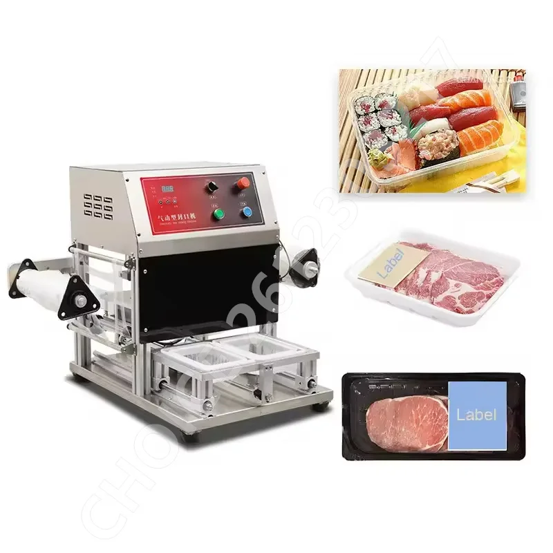 110/220V Automatic Small Lunch Box Packaging Aluminum Foil Tray Plastic Food Container Sealer Sealing Machine for Sauce Spices