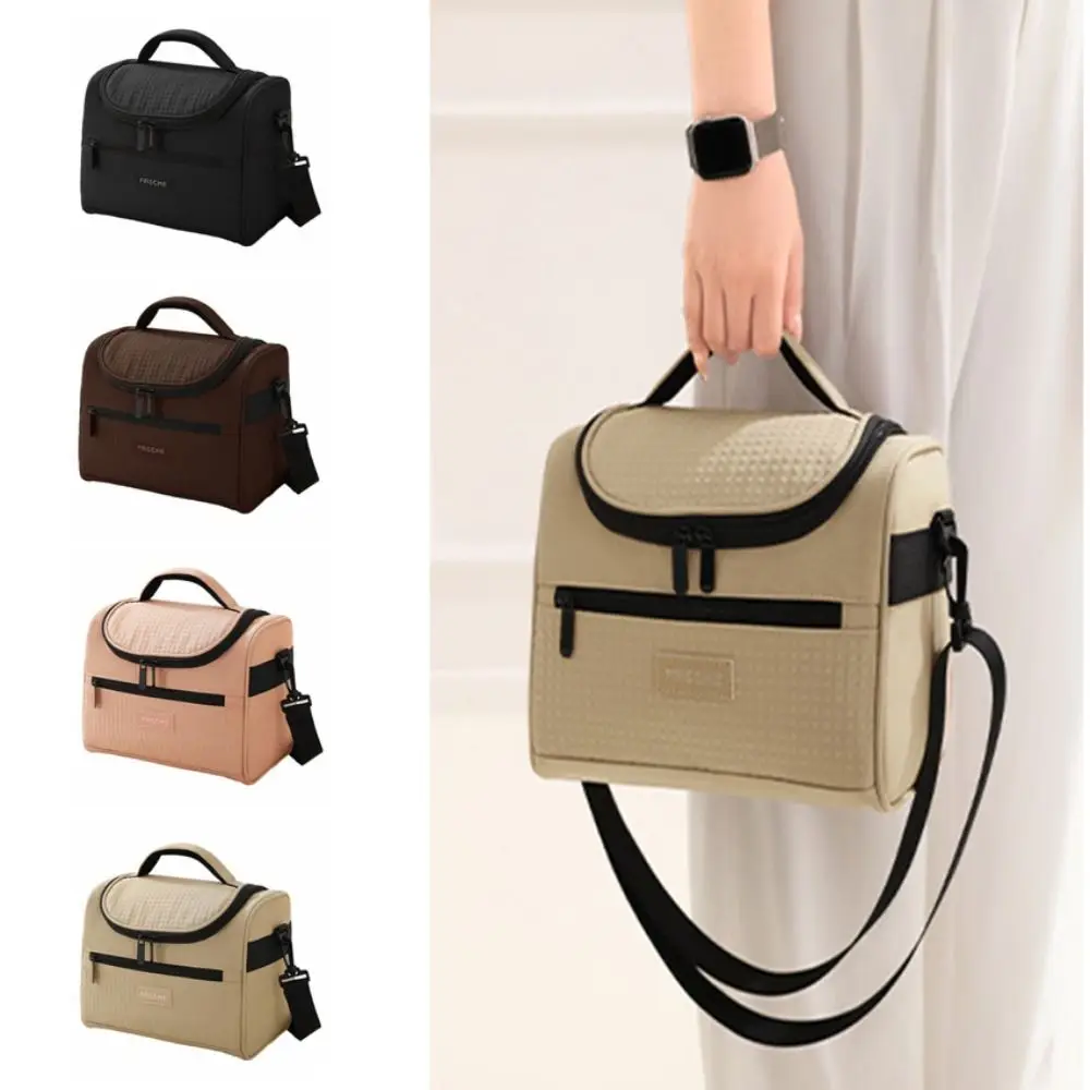 

Practical Zipper Handle Lunch Box Large Capacity Durable Insulated Lunch Bag Waterproof Hand-held Lunch Tote Bag School