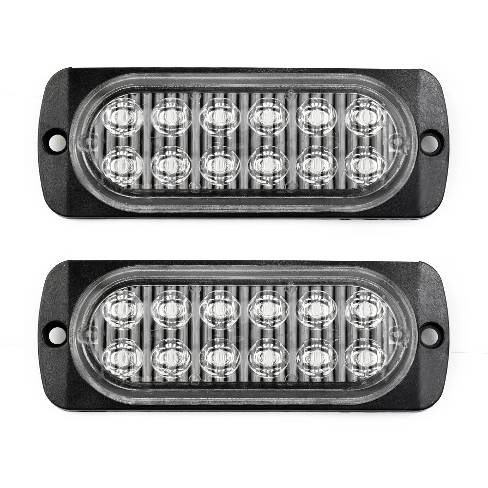 

2PCS Led Strobe Light Flashing Grille Lights Car Breakdown Light 12LED Lights For Car TRUCK Strobe Led Light 12-24v 36W