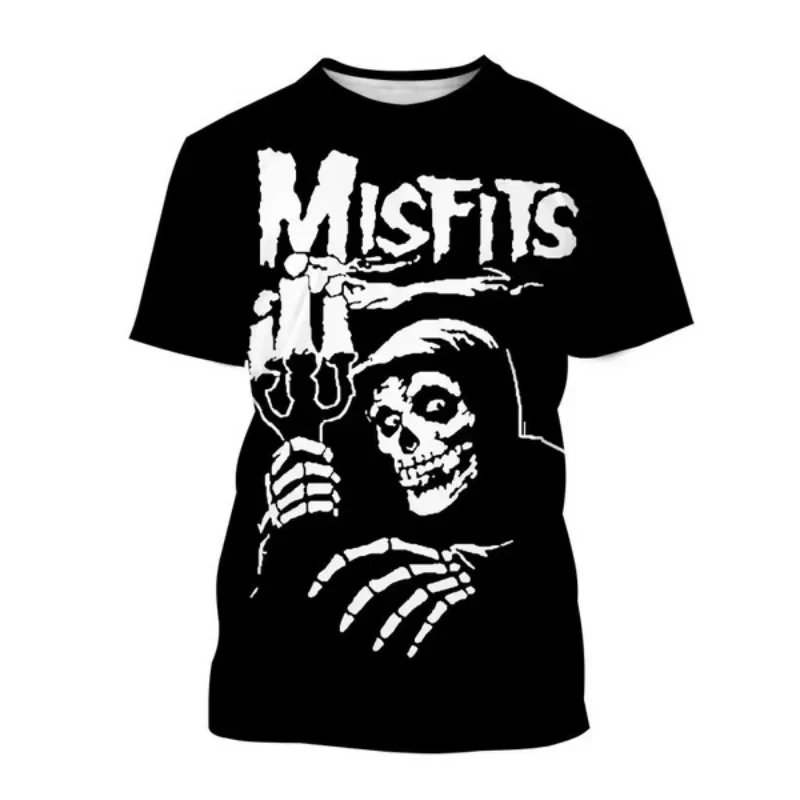 Summer Misfits Rock Band T-Shirts Skull 3D Printed Streetwear Men Women Fashion Short Sleeve T Shirt Kids Tees Tops Man Clothing