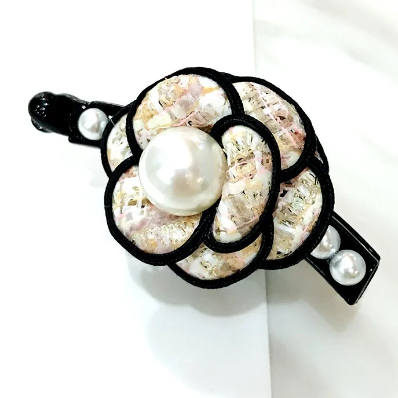 New Korean Vertical Hair Clip Elegant Imitate Pearl Flower  Claws Women Girls Ponytail Banana pin Barrettes Headdress