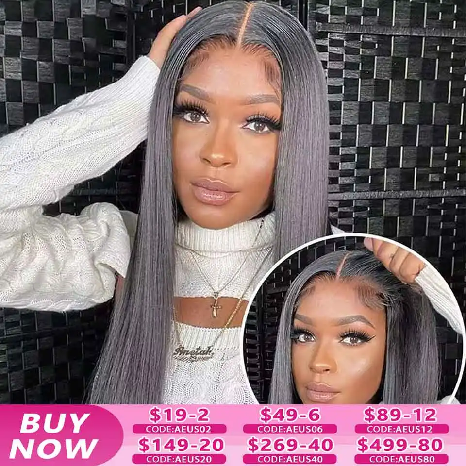 

6x4 Wear and Go Glueless Lace Wig Human Hair Pre Cut 180% Transparent 5x5 Lace Wigs Brazilian Straight Lace Front Closure Wigs