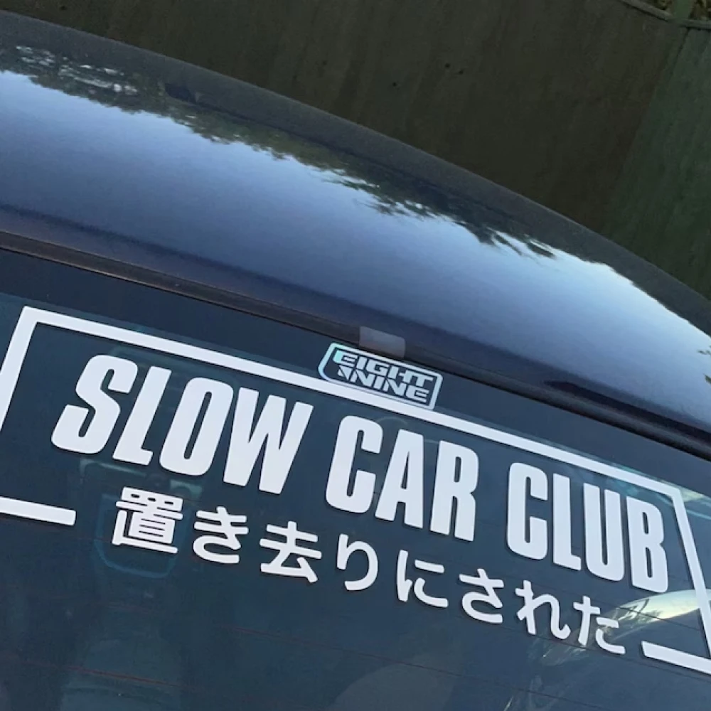 Slow Car Club Car Windscreen Stickers Bumper Vinyl Decals Die Cut Clear Film Accessories  Decoration