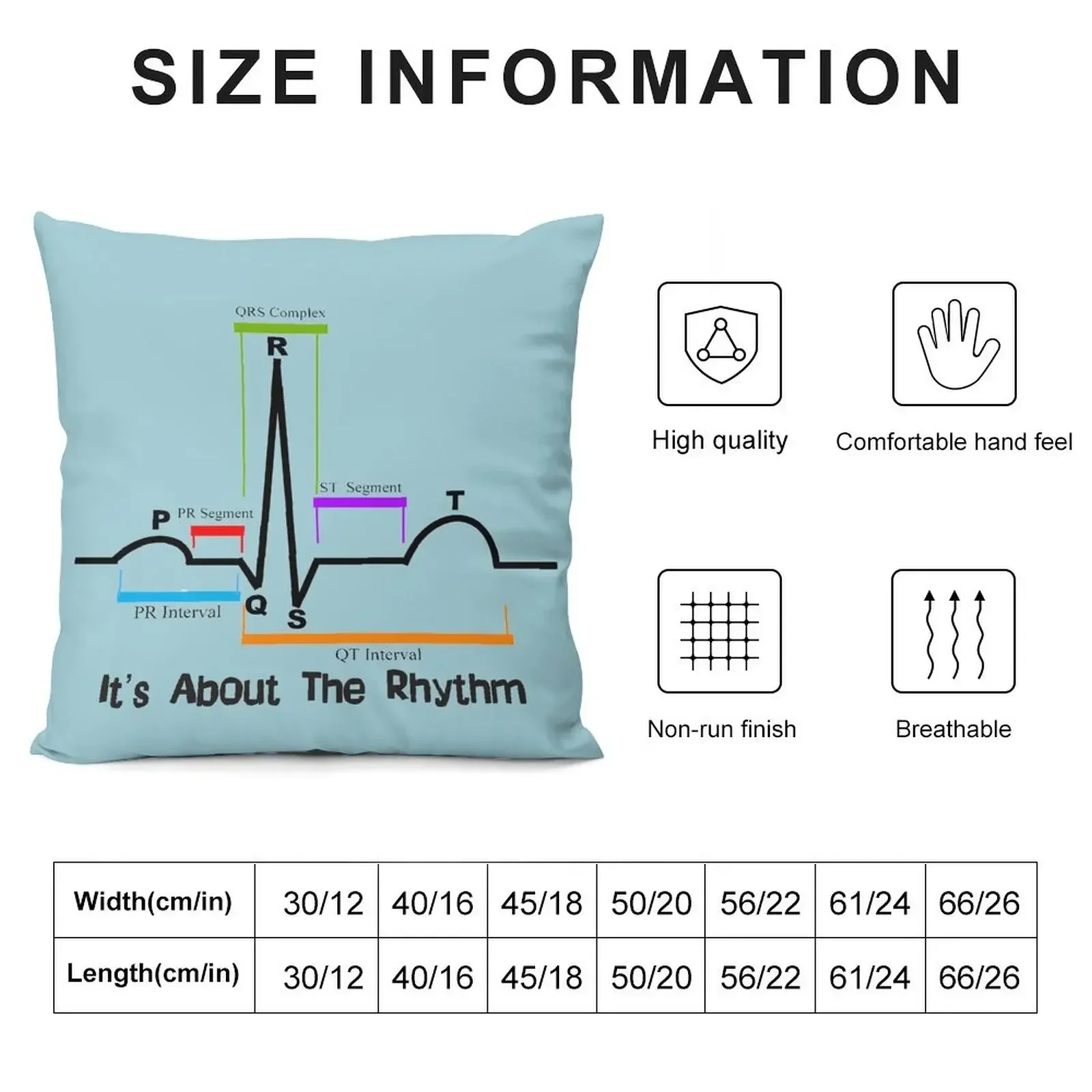 Cardiac ST Segment Rhythm Throw Pillow sleeping pillows Pillowcases Bed Cushions Sofa Cover Pillows Aesthetic pillow