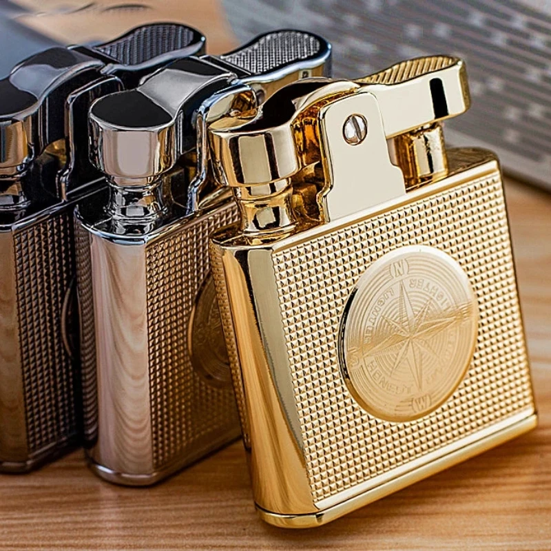 Honest Windproof Retro Copper Cigarette Cigar Lighter Mens Smoking Accessories Gadgets Metal Luxury Kerosene Lighter Waterproof