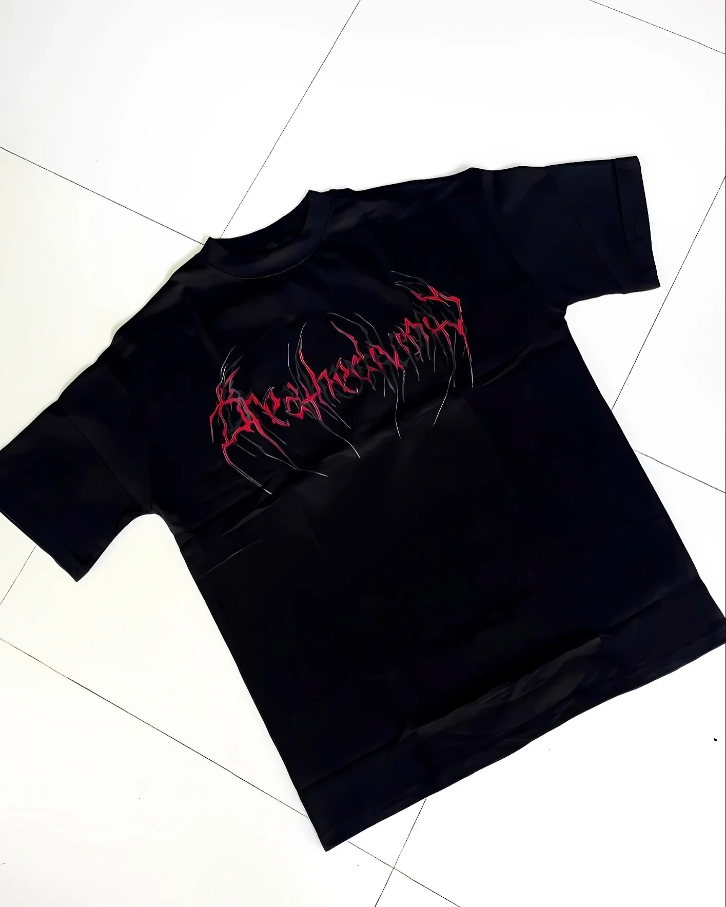 Breathedivinity GYM Shirt Oversized Tee in Black US SIZE DTG PRINT Shirt Wolves Club