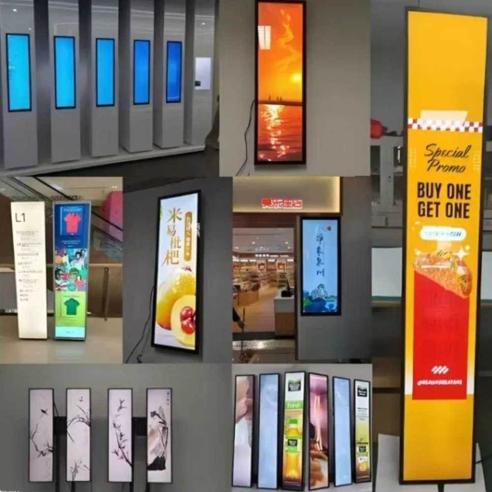 Factory Price Retail Store Shelves Screen Stretched Bar LCD Display Supermarket Advertising Kiosks Digital Signage Made Metal