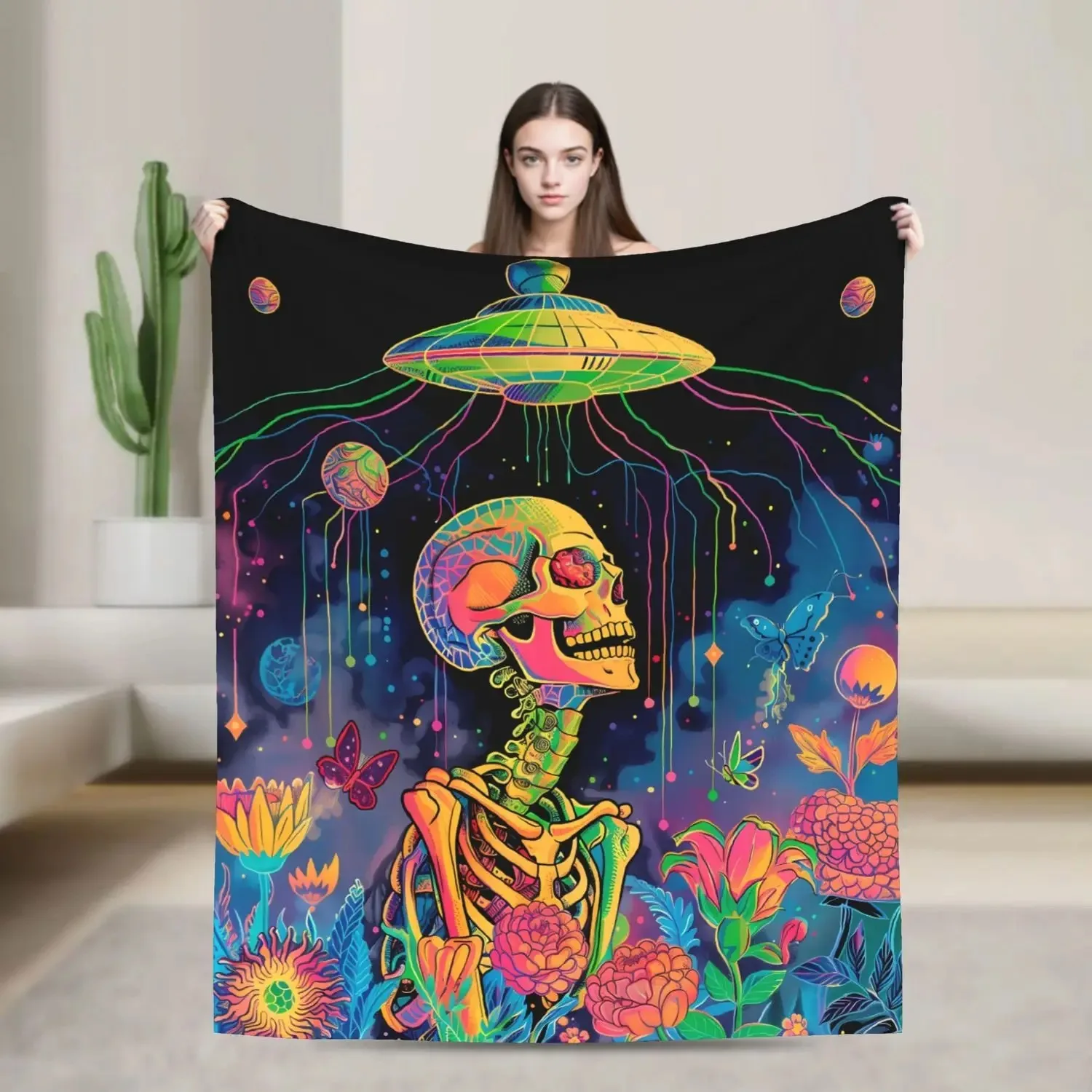 

Плед Space Galaxy 280 г/м² - Ультрамягкий фланелевый плед с изображением космонавта