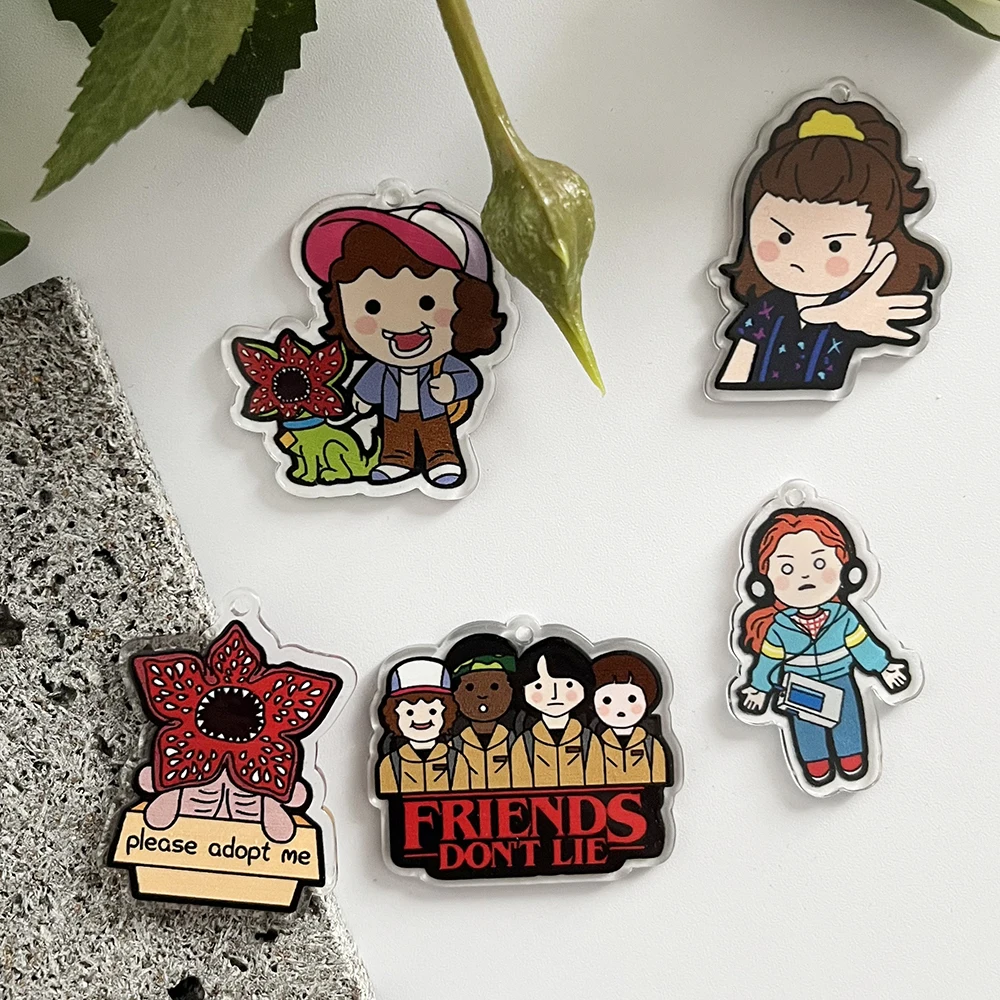 5PCS/Set King Demogorgon Cannibal Flower Acrylic Accessories Charms - Cute Horror Pendant for DIY Jewelry Making view 4
