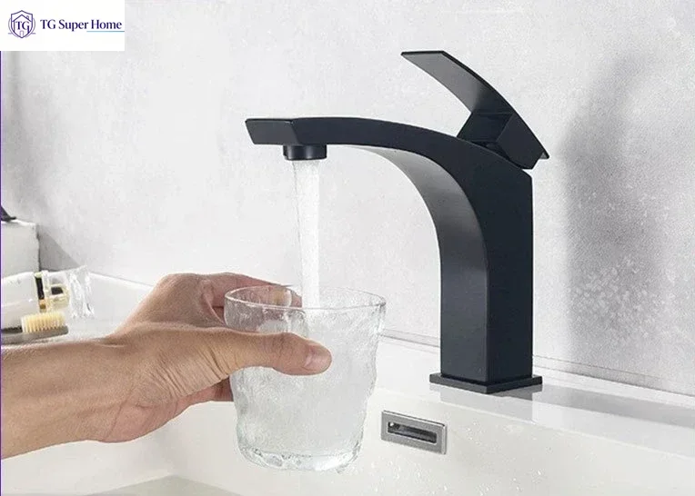 Black 304 stainless steel Scandinavian cold and hot basin washbasin bathroom counter basin washbasin single hole faucet