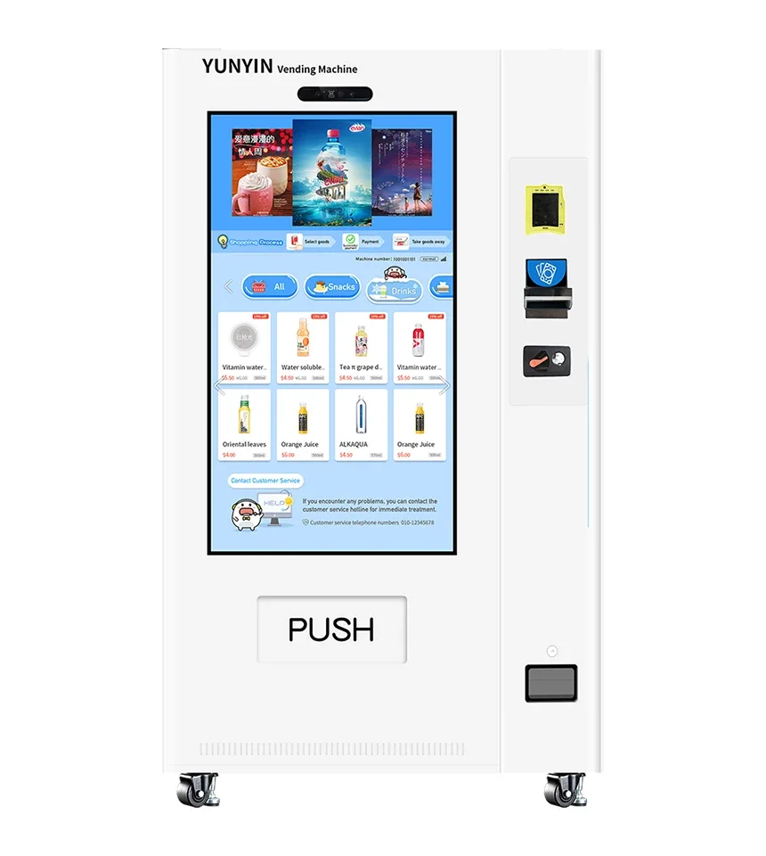 Yunyin smart electronic combo vending machines vending machine for foods and drinks