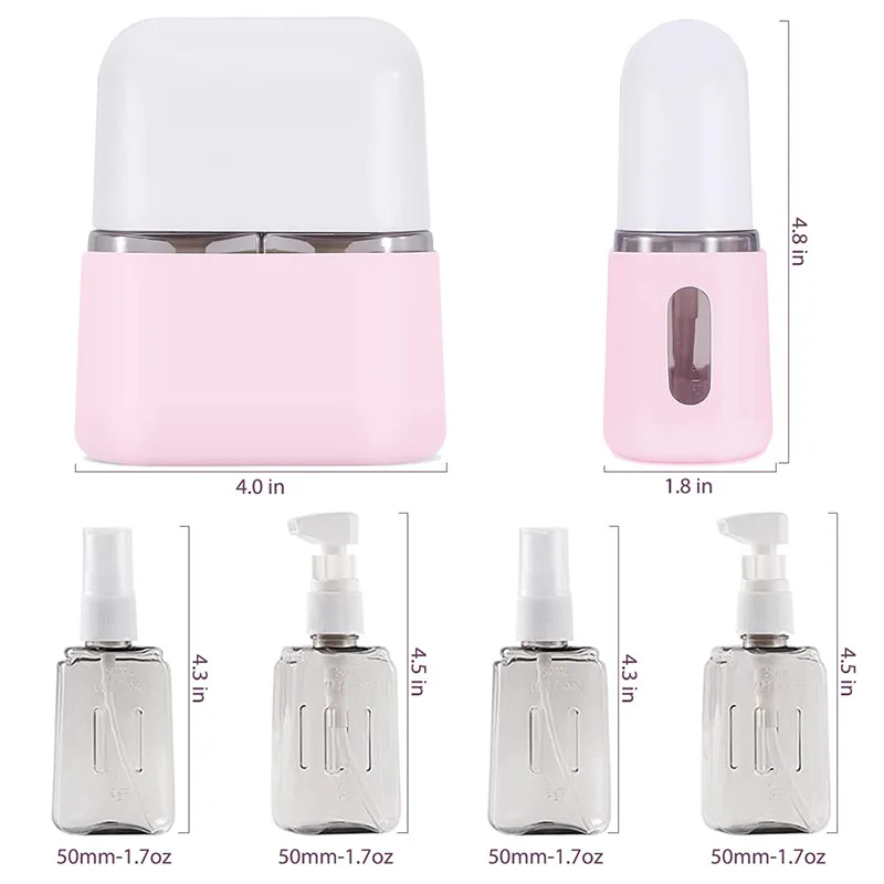 Travel Container - TSA Approved Reusable Bathroom Bottle and Label, Perfect for Travel Makeup Tools