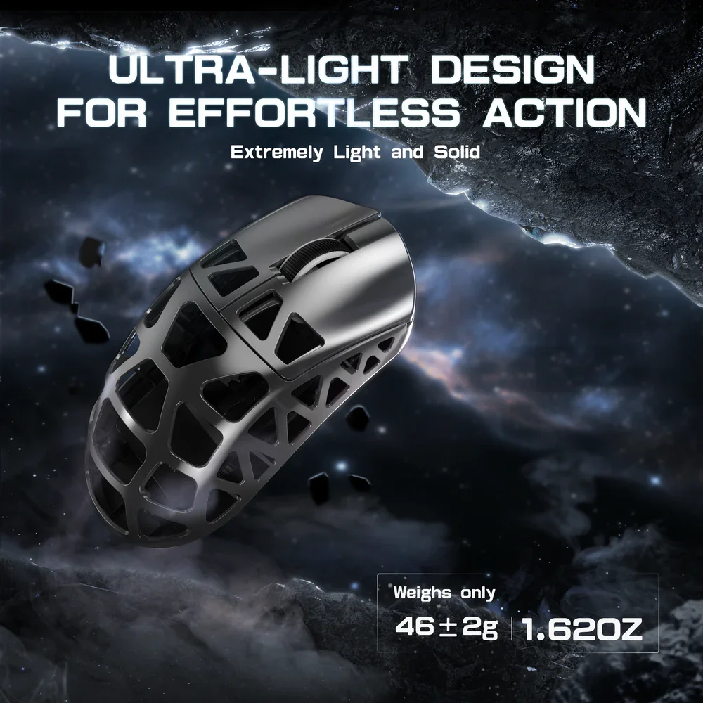 ATTACK SHARK R3 Mouse da gioco in lega di magnesio 8K SUPERLIGHT 8000Hz 6 DPI regolabili fino a 26000 PAW3395 BT/2.4G Wireless/Wired