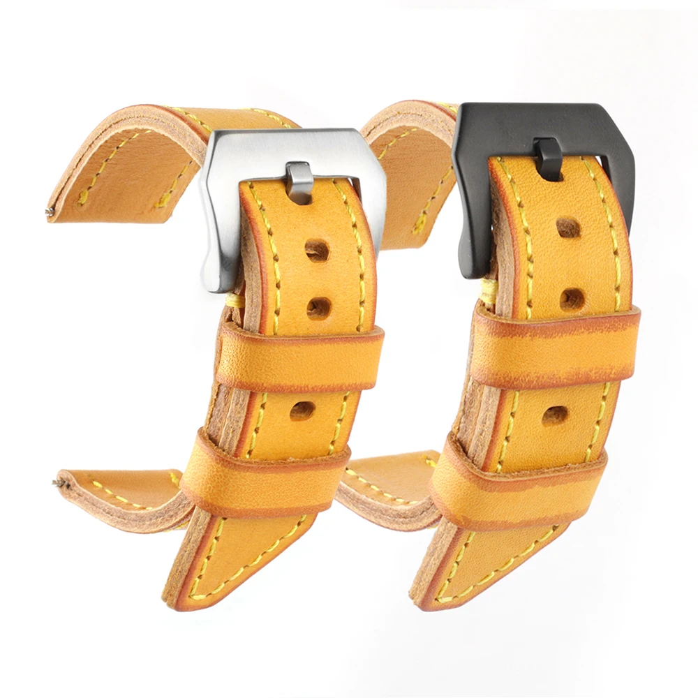 

Handmade Calfskin Leather Watch Strap Tan Brown Gray 20mm 22mm 24mm 26mm Watchband Diagonal Tail Stitches Leather Bracelet