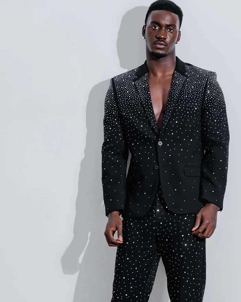 Tuxedos de mariage de luxe, Blazer 2 pièces en diamants, veste de bal formelle à simple boutonnage, coupe cintrée sur mesure