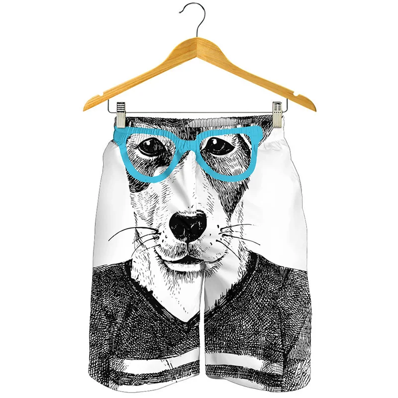 Jack Russell Terrier Pattern Short Pants For Men Summer Beach Shorts 3D Printed Animal Dog Surf Board Shorts Swimming Trunks