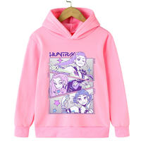 2025 KPop Demon Hunter Cartoon Girls Boy Hooded Sweatshirt Warm Children's Korean Wave Fashion Casual Tops Casual Girls Clothing